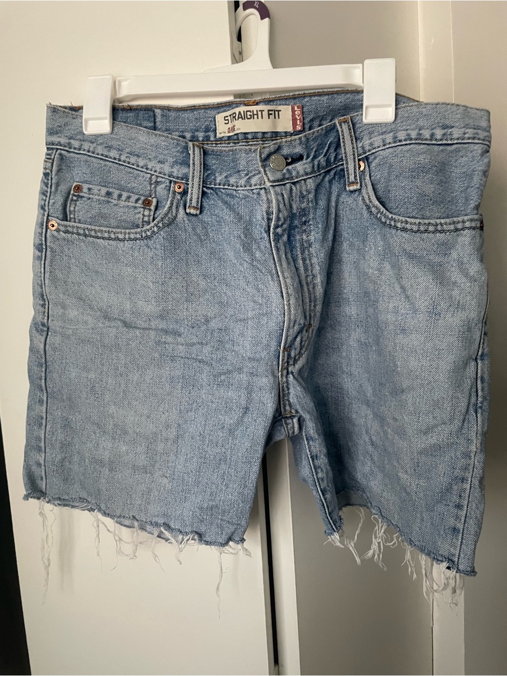 Levi's Light Blue Straight Fit Denim Shorts